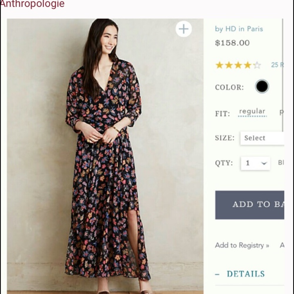 Anthropologie Varina Floral Maxi Dress